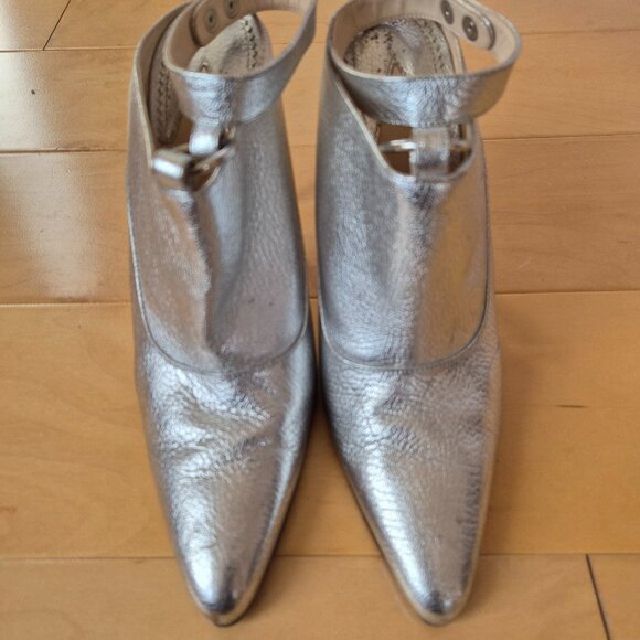 Altuzurra Silver Ankle Strap Heels Sz 40 - Picture 3 of 10